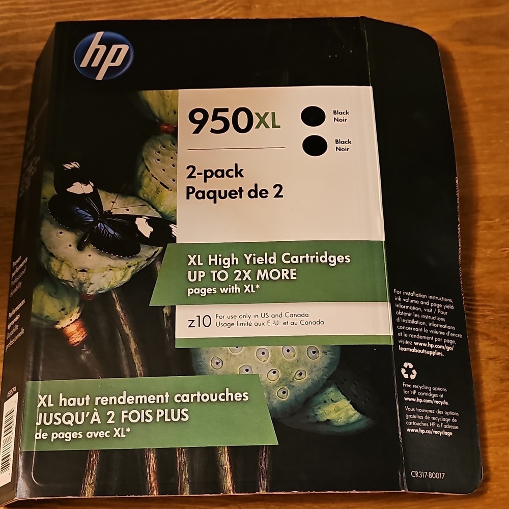 HP Genuine 950XL Black 2-Pack High Yield Ink + 951XL Magenta CR317BN